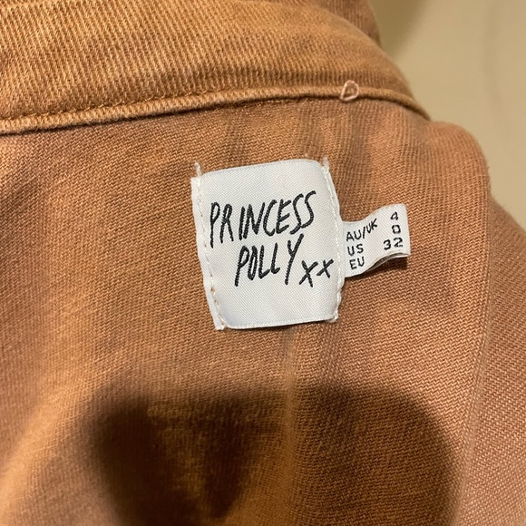 Princess Polly Neve Top Brown Over Shirt Button Down Top - Picture 11 of 13